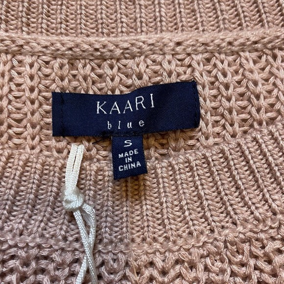 NWT Kaari Blue Pink Open Knit Sweater Size Small - Picture 3 of 7